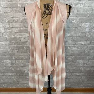 LOGO by Lori Goldstein Open Front Chiffon Vest
